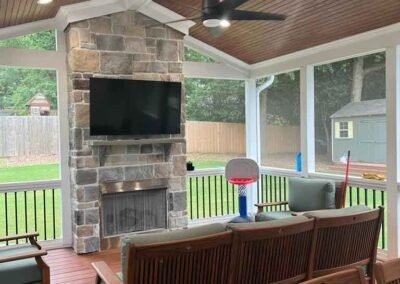 Interior Screen Porch Chiminey