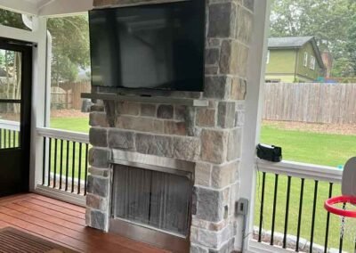 Interior Screen Porch Chimney