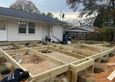 a Deck being built with wood