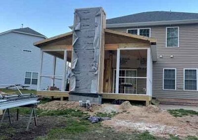 Installing chimney of screen porch