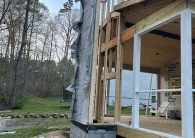 Installing chimney of screen porch
